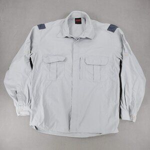 Mammut Gray Long Sleeve Men’s Size M Outdoor Hiking‎ Shirt Nylon Pockets Trail
